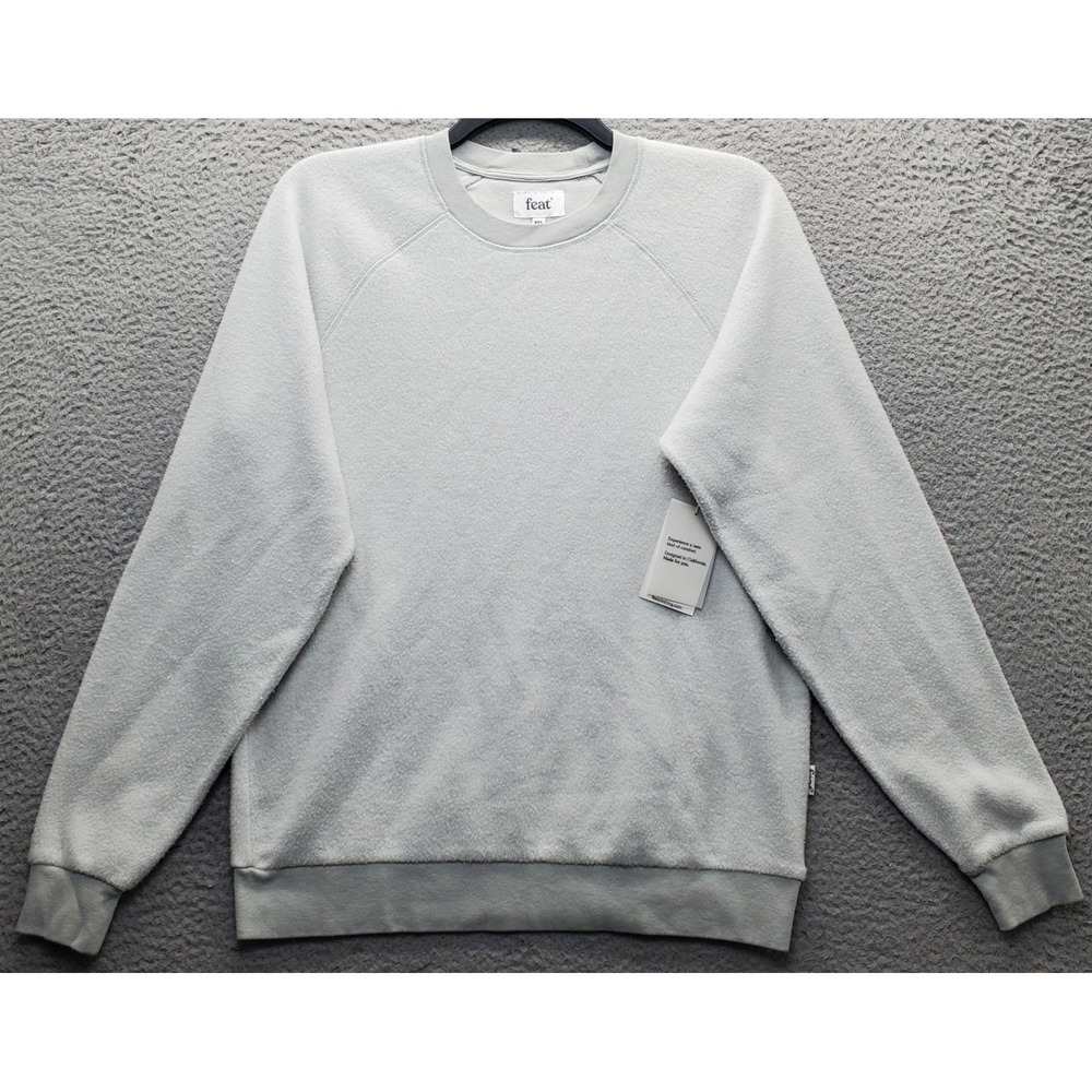 Feat Sweatshirt Womens M Gray Fleece Long Sleeve Oversized Crewneck Pullover